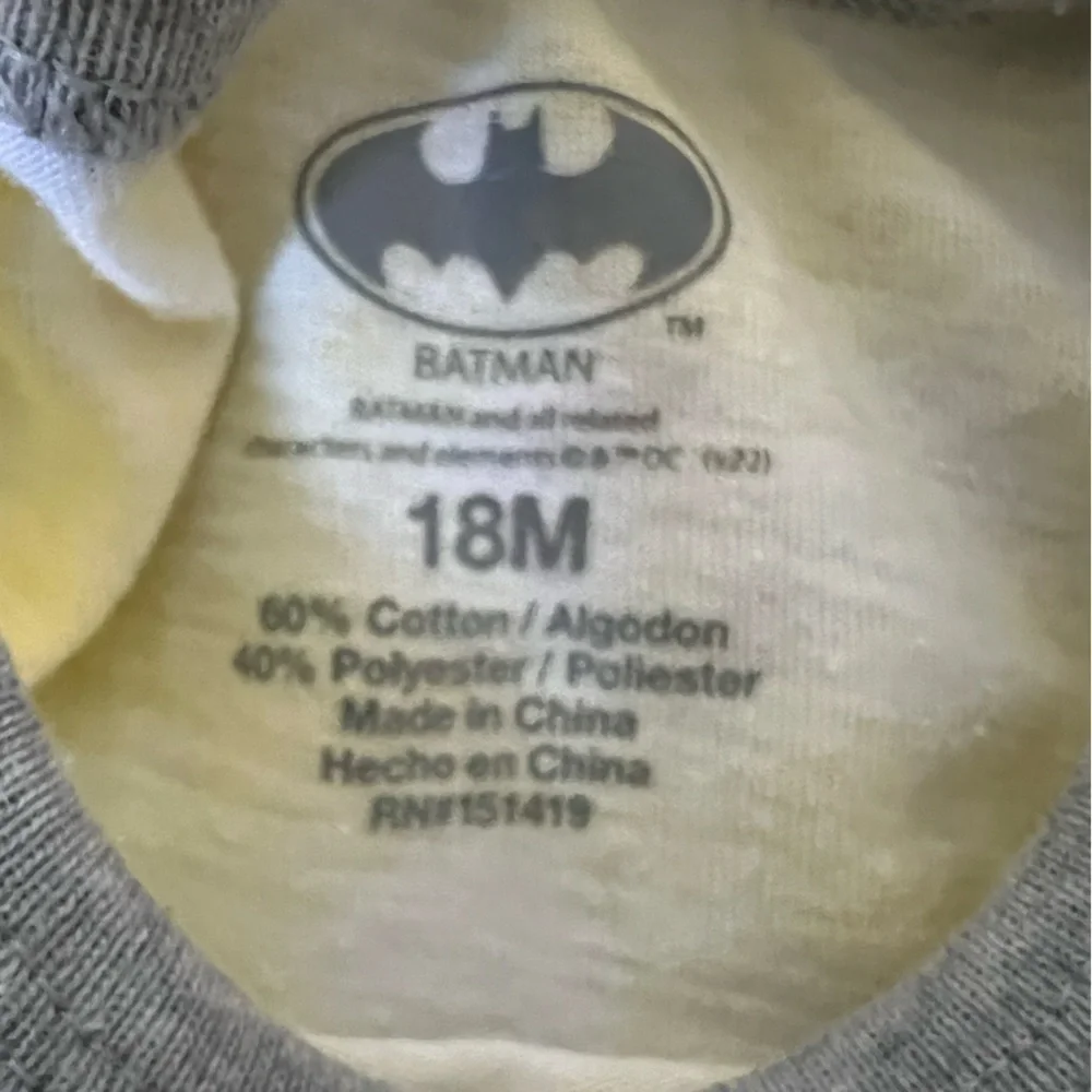 3 Batman size 18-24 months onesies DC comics black and yellow NWOT